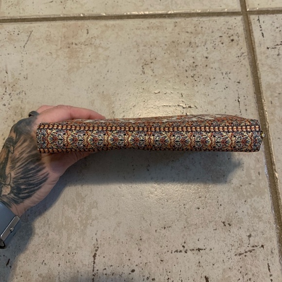 Boho Tapestry Oriental Rug Print Zip-Around Wallet - Accordion Organizer Clutch - Picture 3 of 7